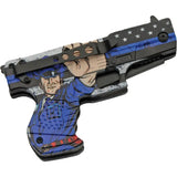 Rite Edge Gun Liner Lock Assisted Opening Police 300227 PP - Pocket Clip Black Finish Blade ABS Handle by Rite Edge