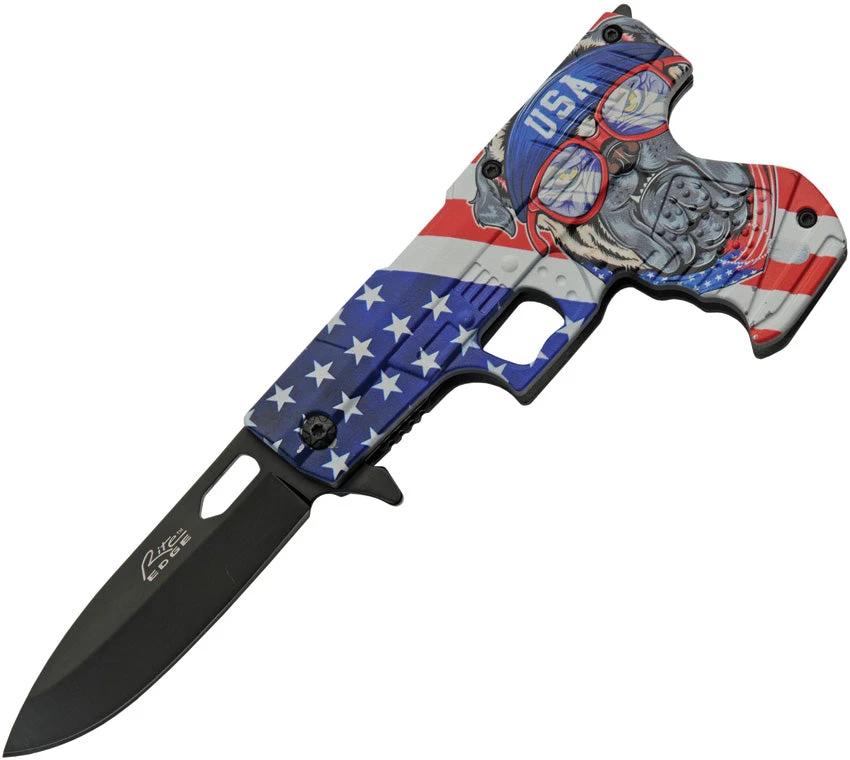 Rite Edge Gun Linerlock A/O Bulldog 300227-PV by Rite Edge