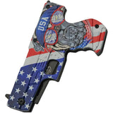 Rite Edge Gun Linerlock Bulldog Knife - Assisted Opening With Black Finish Blade And ABS Handle by Rite Edge