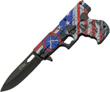 Rite Edge Gun Linerlock A/O Skull Flag 300227-SK by Rite Edge
