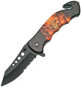 Rite Edge Flaming Skull Linerlock A/O 300261 by Rite Edge