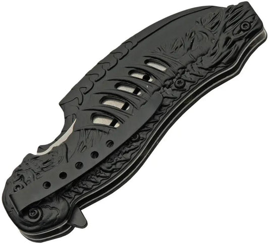 Rite Edge Skull Talon Linerlock Assisted Opening Knife - Purple Skull Handle, 4.75in Closed by Rite Edge