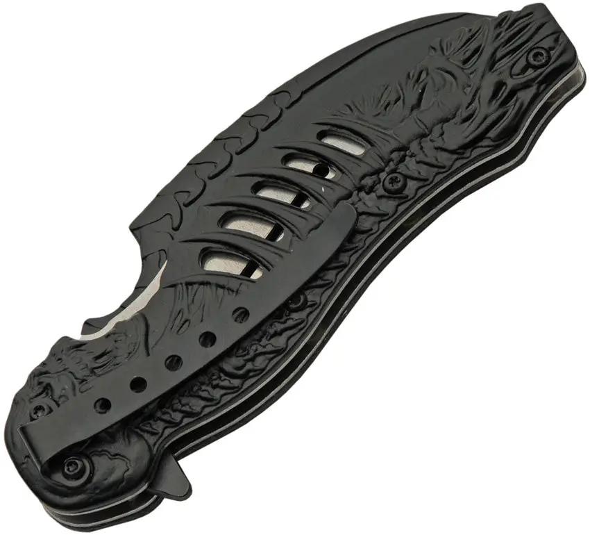 Rite Edge Skull Talon Linerlock Assisted Opening Knife - Purple Skull Handle, 4.75in Closed by Rite Edge