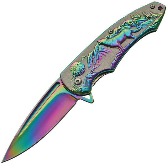 Rite Edge Wolf Framelock A/O Rainbow 300403-RB
