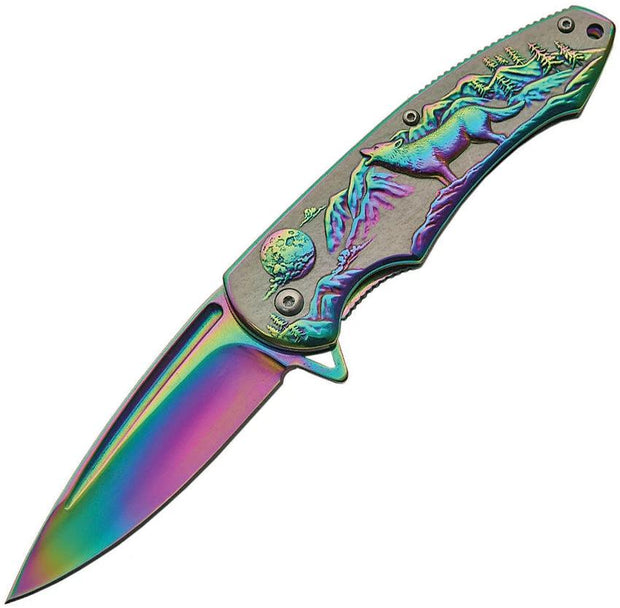 Rite Edge Wolf Framelock A/O Rainbow 300403-RB by Rite Edge