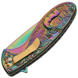 Rite Edge Deer Linerlock Spectrum AO - Assisted Opening Knife With 4.5 Inch Closed, Spectrum Titanium Blade by Rite Edge