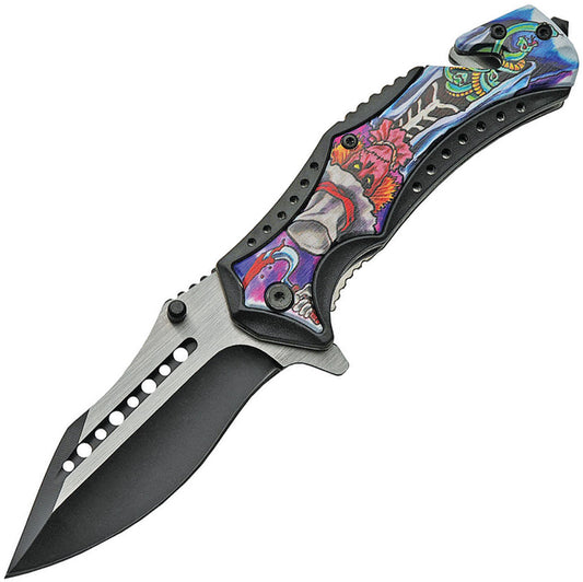 China Made Linerlock A/O Scarecrow Skull 300474