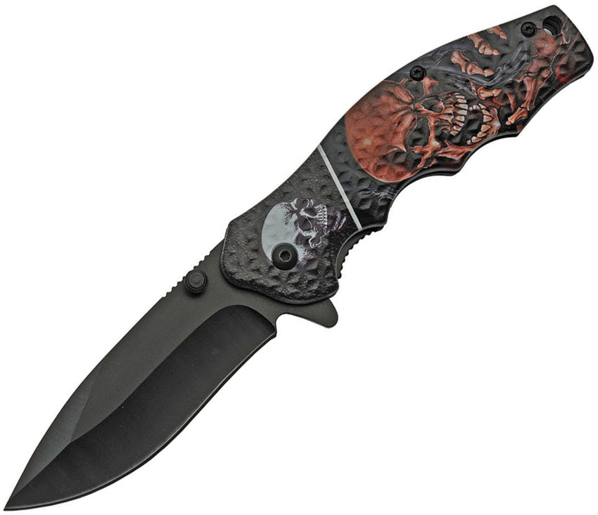 China Made Skull Linerlock A/O 300502-SS
