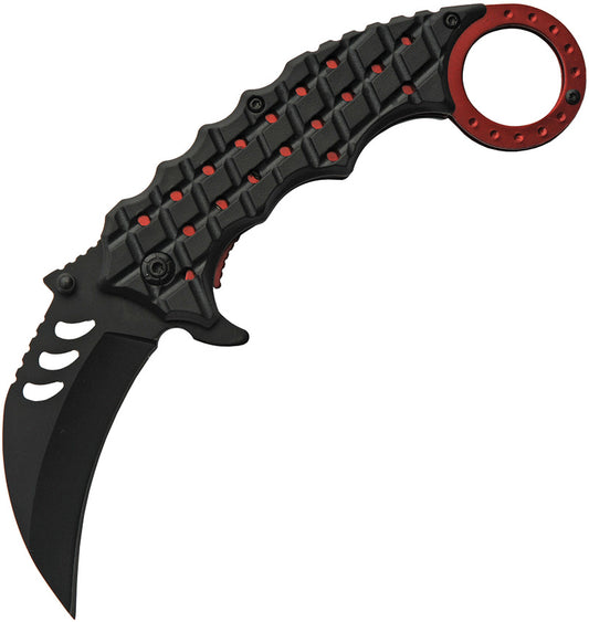 China Made Red Shrub Karambit Linerlock 300506