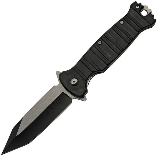 China Made Stripe Linerlock A/O Black 300510-BK