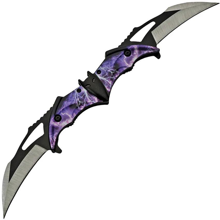 China Made Bat Double Linerlock Purple 300516 by China Made