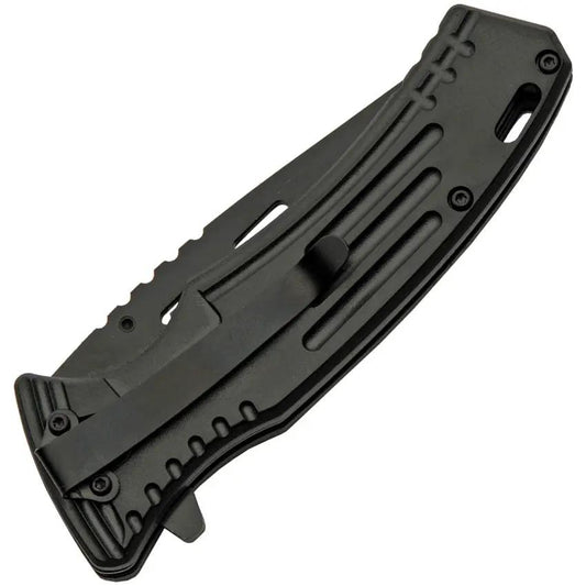Punisher Skull Linerlock Knife With Assisted Opening 3.5in Black Blade ABS Handle EDC Tactical by China Made