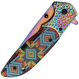 Rite Edge Native Beads Linerlock - Assisted Opening Knife With TiNi Coated Blade And Acrylic Handle by Rite Edge