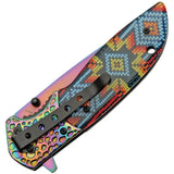 Rite Edge Native Beads Linerlock - Assisted Opening Knife With TiNi Coated Blade And Acrylic Handle by Rite Edge