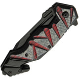 Rite Edge Bear Claw Linerlock AO - Assisted Opening Knife With 3.5in Serrated Blade And Glass Breaker by Rite Edge