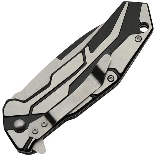 Rite Edge Black Raider Linerlock Knife - Assisted Opening, 3.5 Inch Stainless Blade With Two Tone Finish by Rite Edge