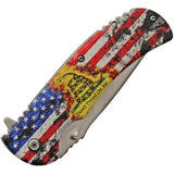 Rite Edge Don't Tread Linerlock A O - Assisted Opening, 3.5 Inch Satin Blade, Stainless Handle by Rite Edge