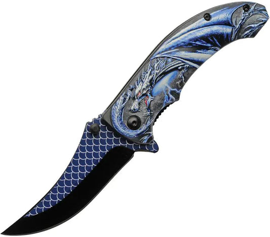 Rite Edge Dragon Scale Linerlock A/O 300551-BL by Rite Edge