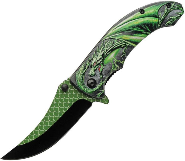 Rite Edge Dragon Scale Linerlock A/O 300551-GN by Rite Edge