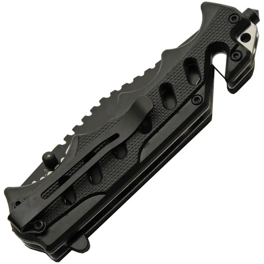 Rite Edge Tactical Linerlock Assisted Opening Knife - Black Clip Point Blade ABS Handle by Rite Edge
