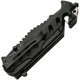 Rite Edge Tactical Linerlock Assisted Opening Knife - Black Clip Point Blade ABS Handle by Rite Edge