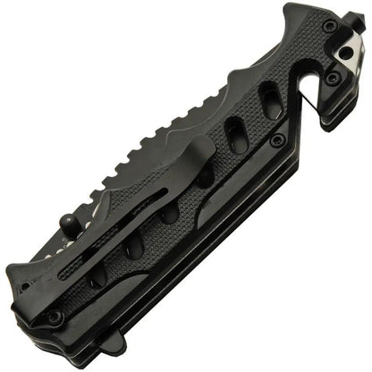 Rite Edge Tactical Linerlock Assisted Opening Knife - Black Clip Point Blade ABS Handle by Rite Edge