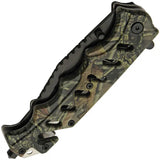 Rite Edge Tactical Linerlock Camouflage Knife - Assisted Opening Clip Point Blade Pocket Clip Glass Breaker by Rite Edge