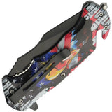 Rite Edge USA Linerlock Assisted Opening Knife 300557 US - Glass Breaker And Belt Cutter ABS Handle by Rite Edge