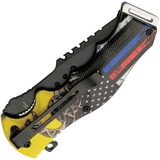Rite Edge Patriot Service Linerlock Knife - Assisted Opening With Black Serrated Tanto Blade by Rite Edge