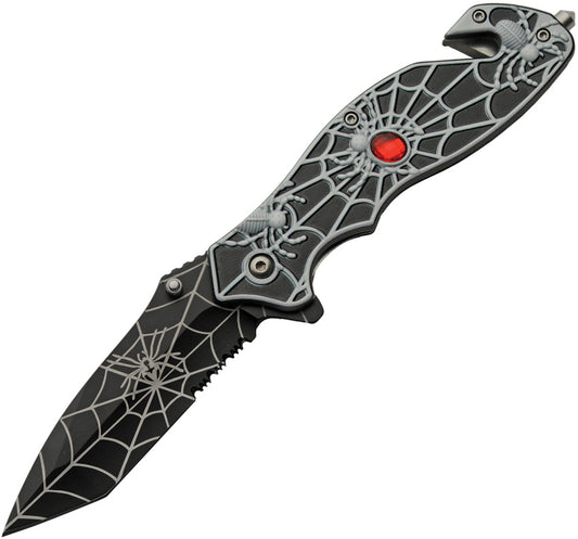 China Made Spider Web Linerlock A/O Black 300568-BK