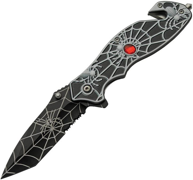 China Made Spider Web Linerlock A/O Black 300568-BK by China Made