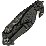 Assisted Opening Tactical Knife Black 3.75in Serrated Tanto Blade With Glass Breaker EDC by China Made