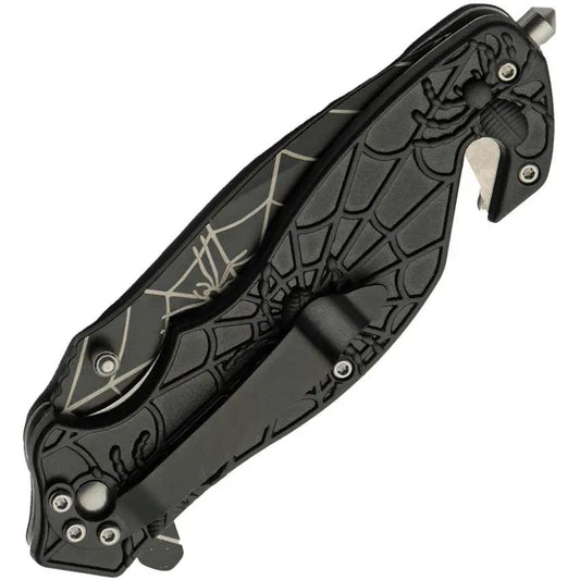 Assisted Opening Tactical Knife Black 3.75in Serrated Tanto Blade With Glass Breaker EDC by China Made