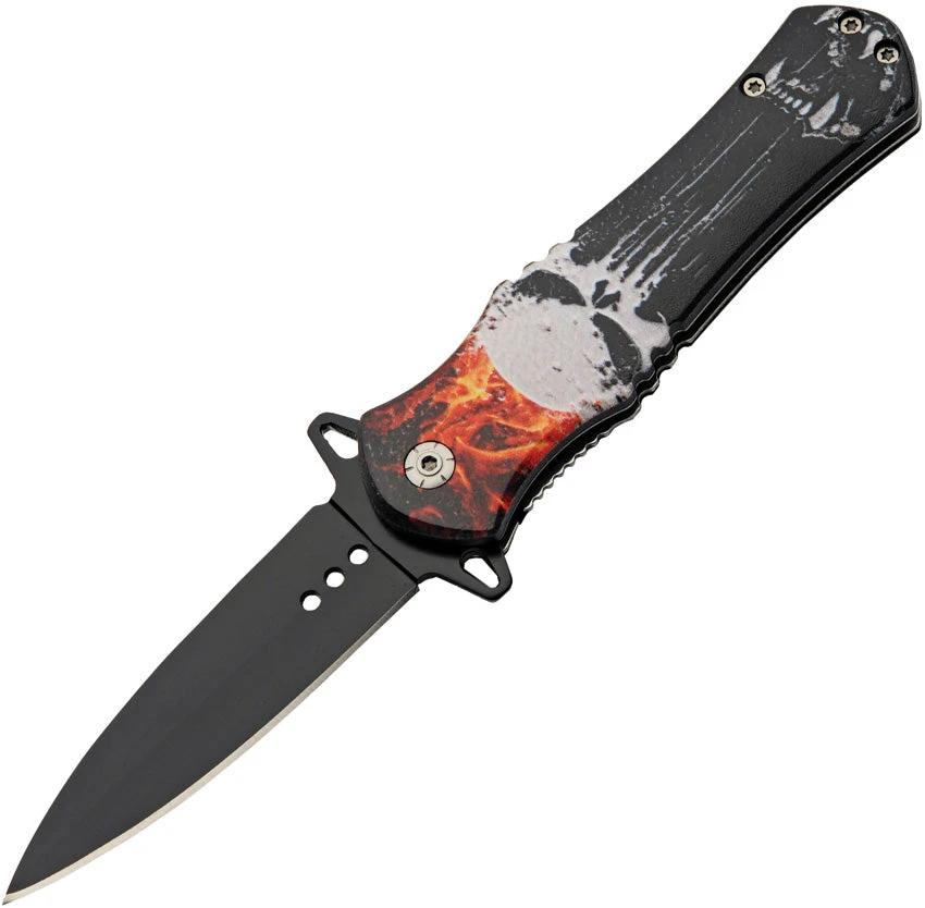 China Made Skull Linerlock A/O Flame 300569-FP by China Made