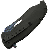 Skull Liner Lock Knife Assisted Opening 3.75in Black Blade ABS Handle Premium Feather Skull Artwork For Collectors by China Made