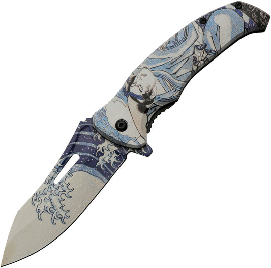 China Made Great Wave Linerlock A/O 300576-BL