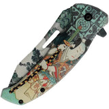 Forest Samurai Knife Assisted Opening Linerlock With ABS Handle And 3D Forest Samurai Artwork For EDC Enthusiasts by China Made