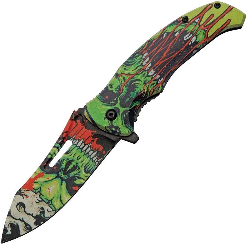 China Made Radium Skull Linerlock A/O 300577-GN by China Made
