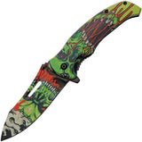China Made Radium Skull Linerlock A/O 300577-GN by China Made