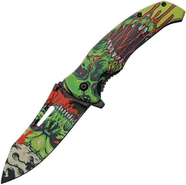 China Made Radium Skull Linerlock A/O 300577-GN by China Made