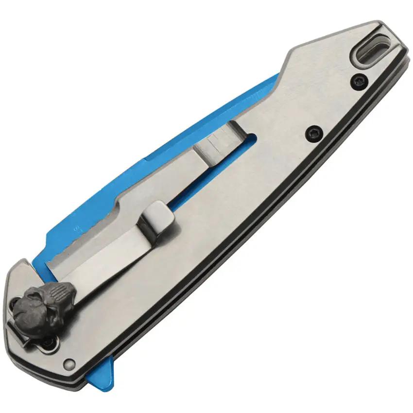 Predator Framelock Assisted Opening Knife Blue Titanium Coated Blade 3.5in EDC for Outdoor Enthusiasts by China Made