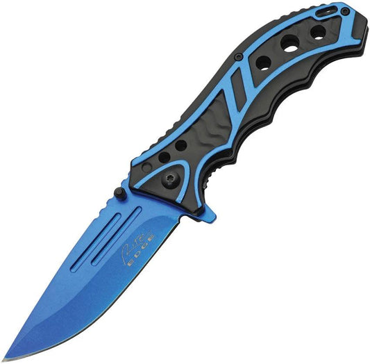 Rite Edge Caution Linerlock A/O Blue 300585-BL by Rite Edge