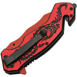 Rite Edge Flying Dragon Linerlock Red 3.5 Inch Stainless Blade - Assisted Opening by Rite Edge