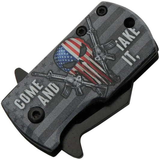 Rite Edge Money Clip Framelock Skull - Assisted Opening, Black Aluminum Handle Boxed by Rite Edge