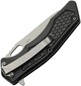 Rite Edge Dark Hive Linerlock - Satin 3Cr13 Blade Black ABS Handle Pocket Clip Extended Tang by Rite Edge
