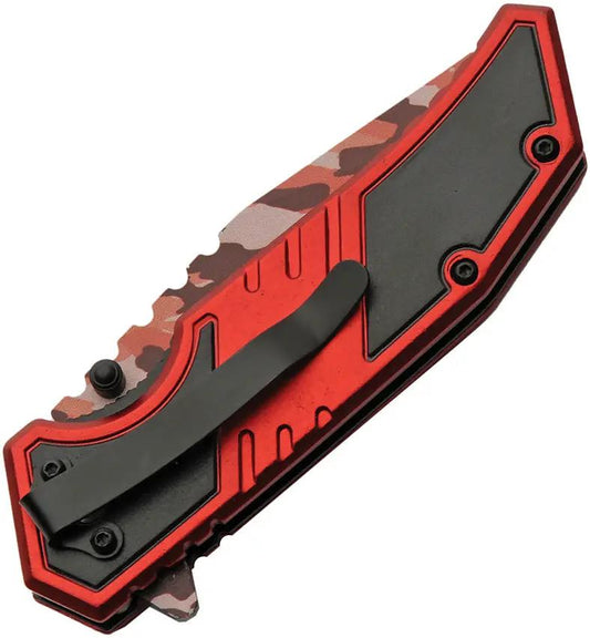 Rite Edge Fire Fighter Camo Linerlock - Camouflage Finish 3Cr13 Stainless Tanto Blade With Fire Fighter Shield by Rite Edge
