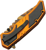 Rite Edge Dont Tread Camo Linerlock - Assisted Opening 3Cr13 Stainless Tanto Knife With Orange Aluminum Handle by Rite Edge