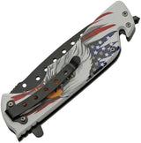 Rite Edge Rescue Linerlock Knife With Eagle Handle Artwork And Aluminum Handle - Assisted Opening by Rite Edge