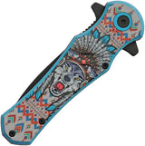 Rite Edge Headdress Linerlock Assisted Opening Wolf 300603-WF - Black 3Cr13 Stainless Blade by Rite Edge