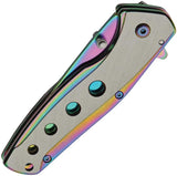 Rite Edge Rainbow Linerlock A O - Assisted Opening Knife With Spectrum Finish 3Cr13 Blade by Rite Edge